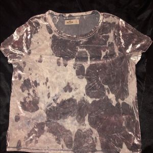 velvet, semi cropped t shirt